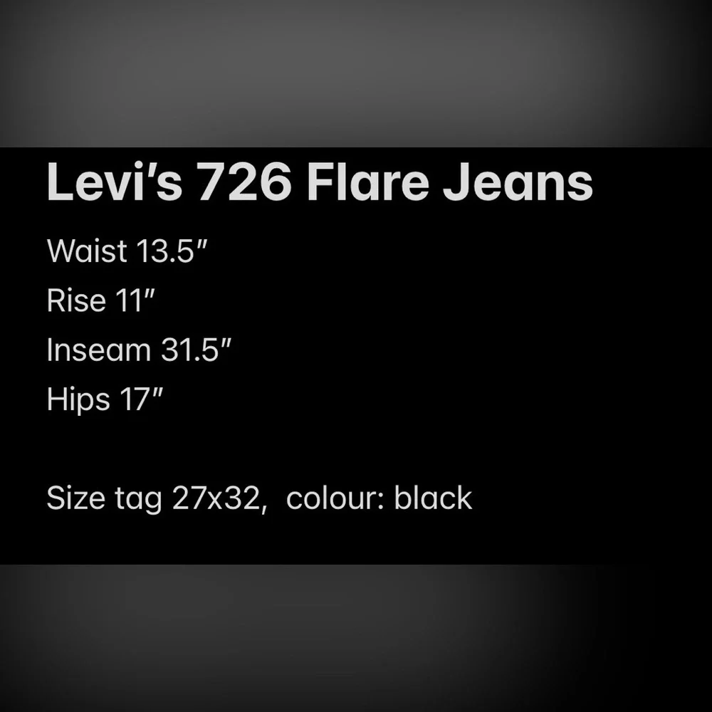 Levi's 726 Black Flare Jeans ๐๐๐ - Picture 10 of 10